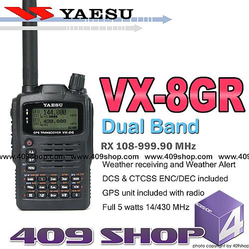 Yaesu VX-8GR VHF UHF Dual Band FM Handheld Radio + GPS 409shop 